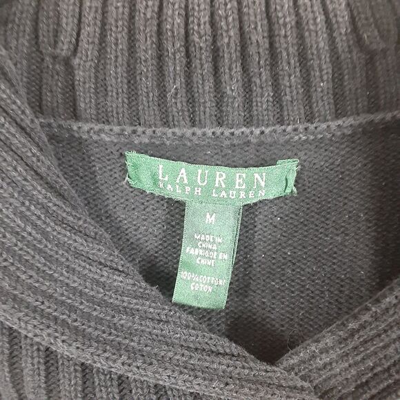 Lauren Ralph Lauren Womens M Black Pullover Sweater Buckle - Picture 2 of 7